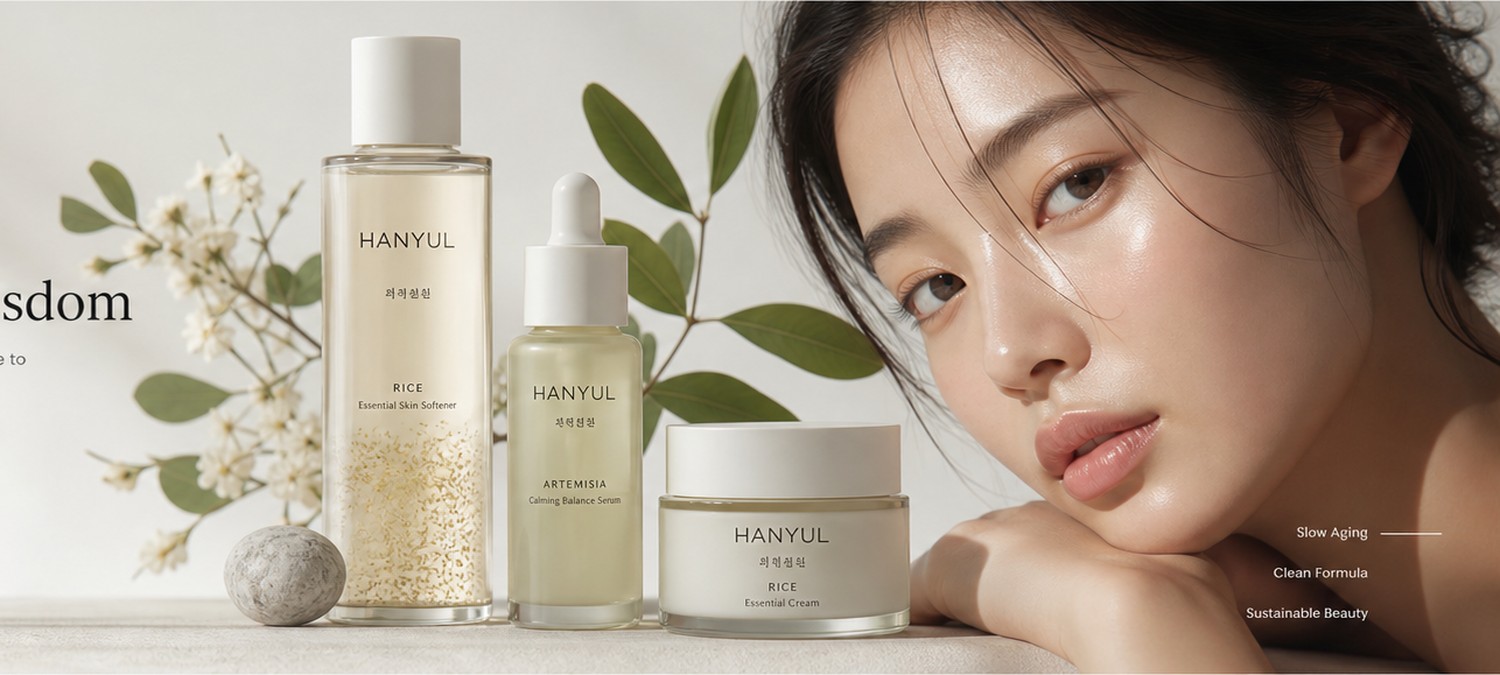 Editorial Korean skincare serum and cream